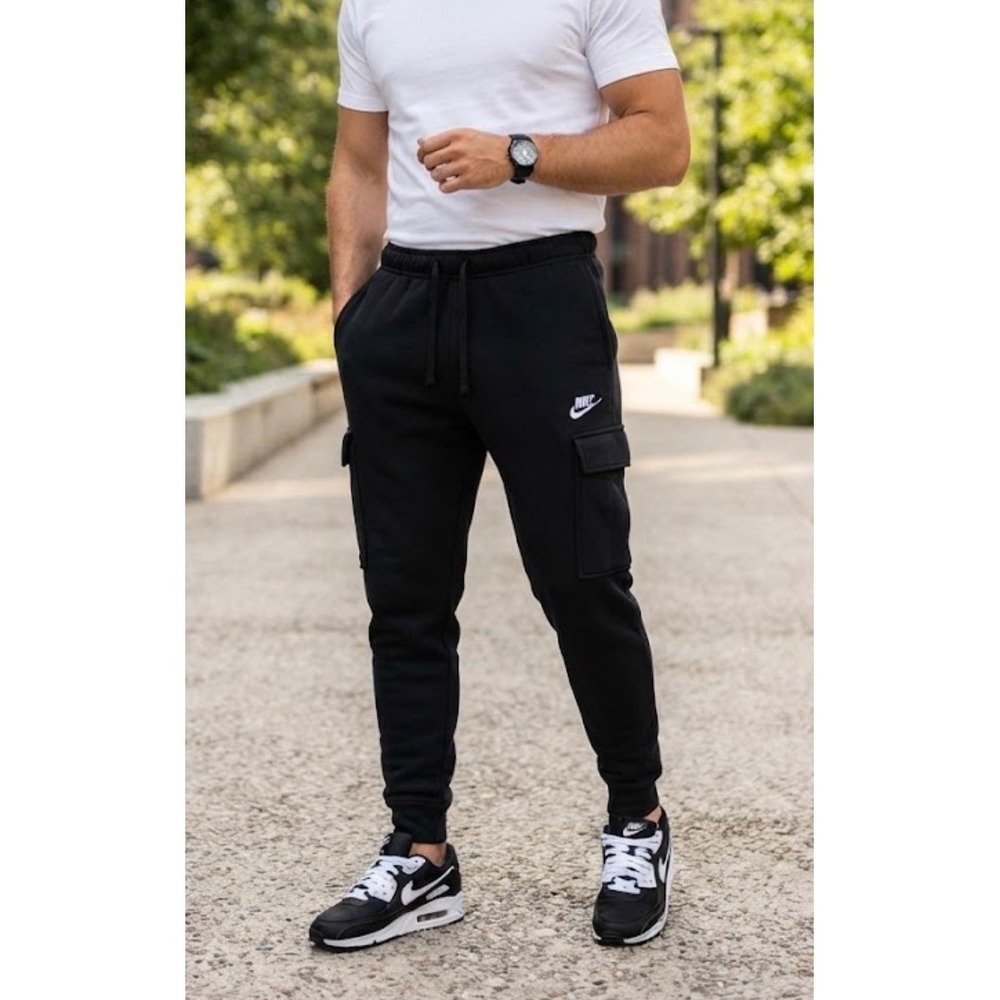 Nike Mens Sportswear Club Fleece Cargo Joggers Black CD3129-010 XL